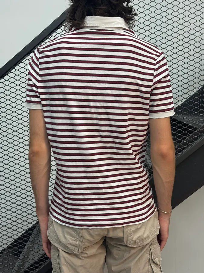 SS2008 Gucci Red Burgundy Cotton Striped Polo by Frida Giannini eZFQViZ 3