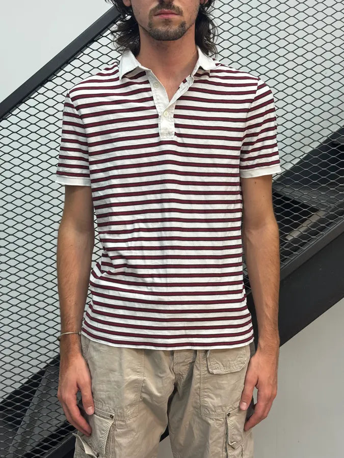 SS2008 Gucci Red Burgundy Cotton Striped Polo by Frida Giannini eZFQViZ 2