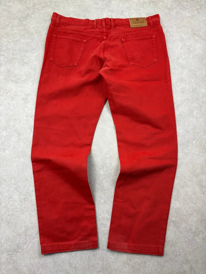 2000s Gucci Red Cozy Large Pants CiFTHJj 5
