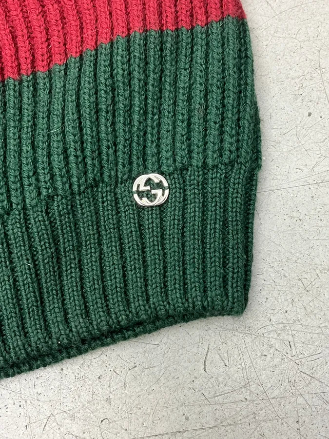 Gucci Red Green Signature Wool Striped Beanie Hat QazdNsa 6
