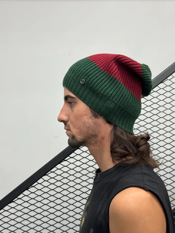 Gucci Red Green Signature Wool Striped Beanie Hat QazdNsa 2
