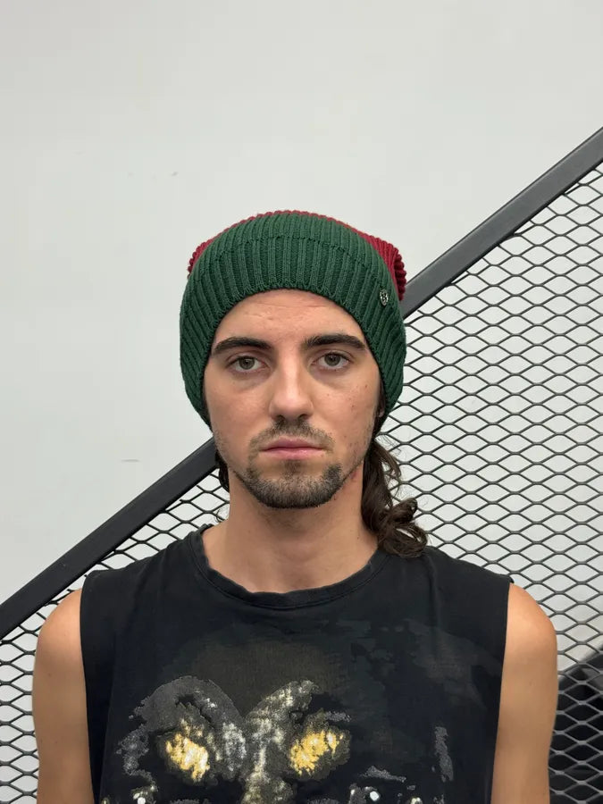 Gucci Red Green Signature Wool Striped Beanie Hat QazdNsa 1