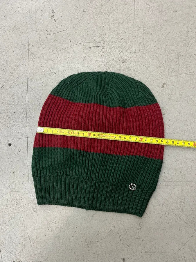 Gucci Red Green Signature Wool Striped Beanie Hat QazdNsa 8