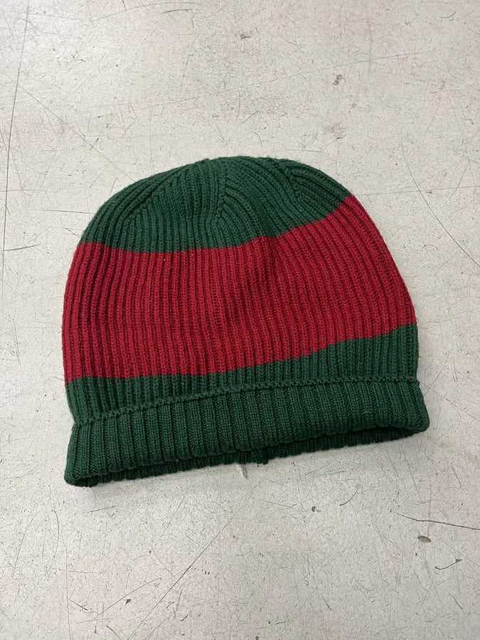 Gucci Red Green Signature Wool Striped Beanie Hat QazdNsa 5