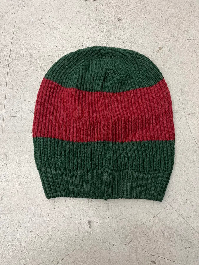 Gucci Red Green Signature Wool Striped Beanie Hat QazdNsa 4