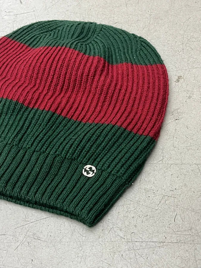 Gucci Red Green Signature Wool Striped Beanie Hat QazdNsa 3