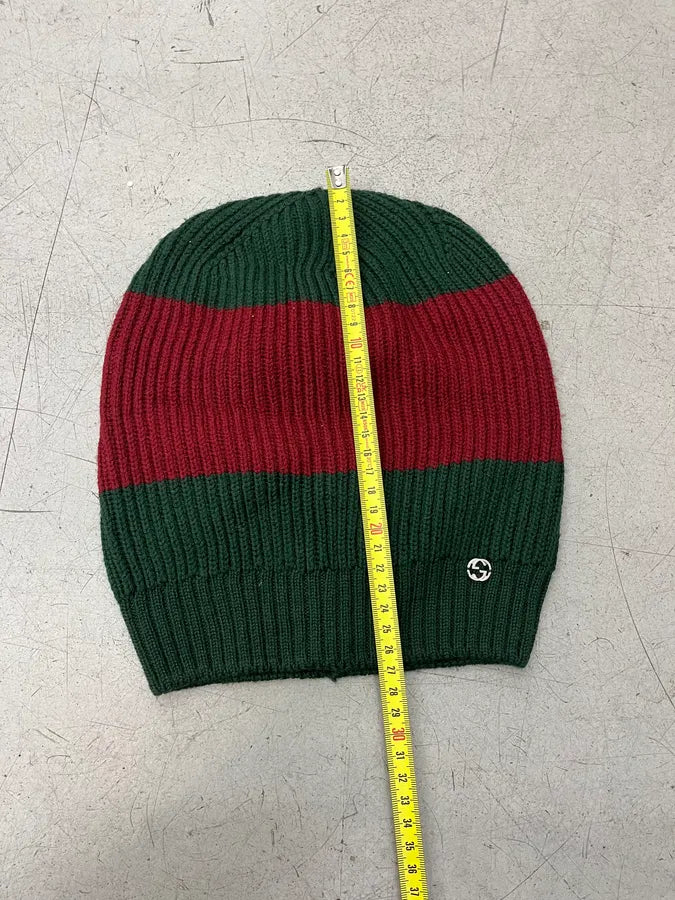 Gucci Red Green Signature Wool Striped Beanie Hat QazdNsa 9