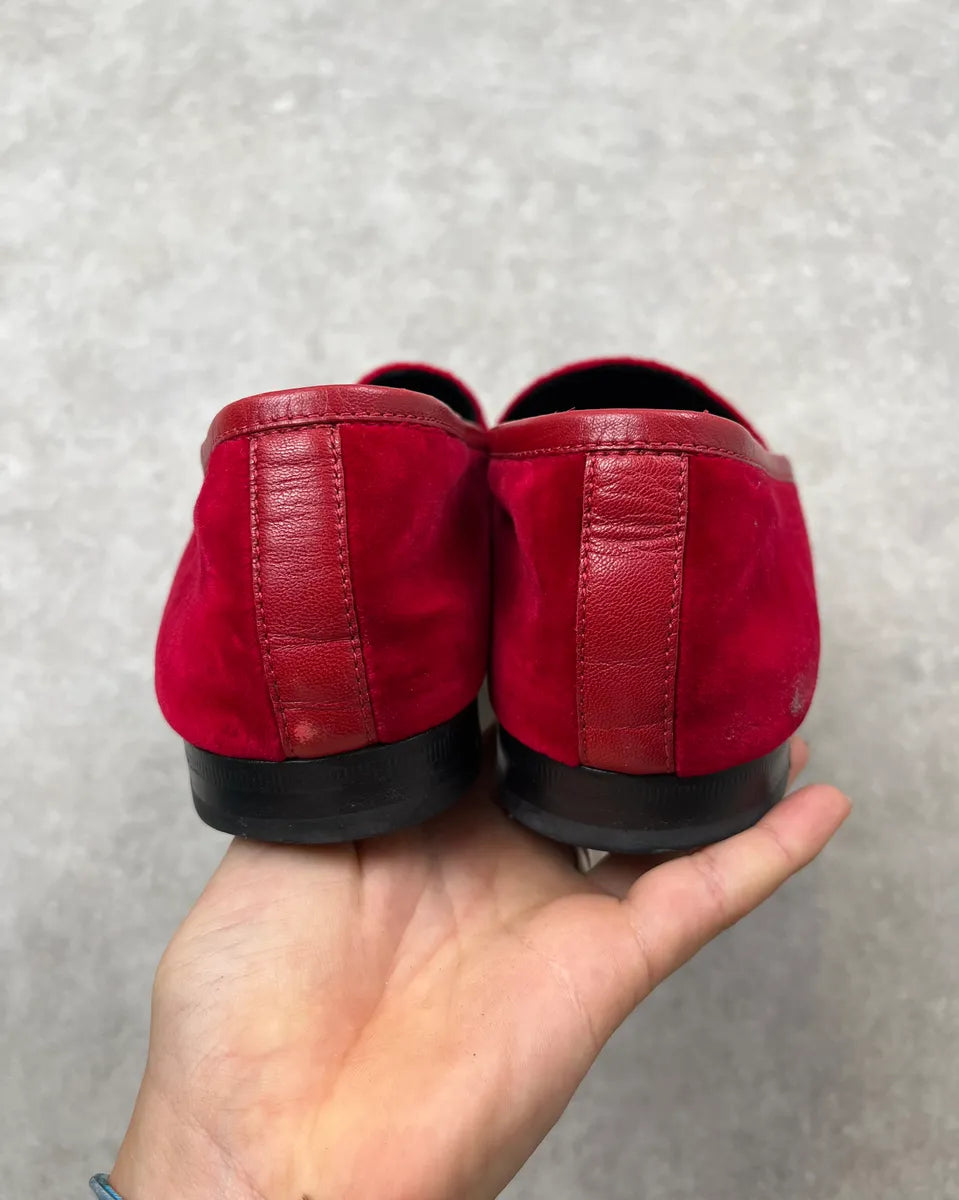 Gucci Red Malaga Velvet Jordaan Loafers FMeEphG 8
