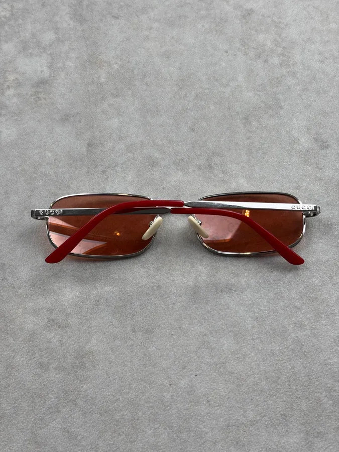 Gucci Retro Red GG Monogram Sunglasses  XbUgCia 6