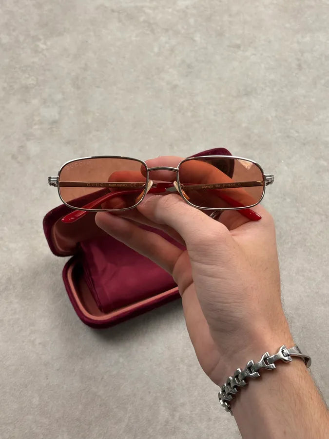 Gucci Retro Red GG Monogram Sunglasses  XbUgCia 0