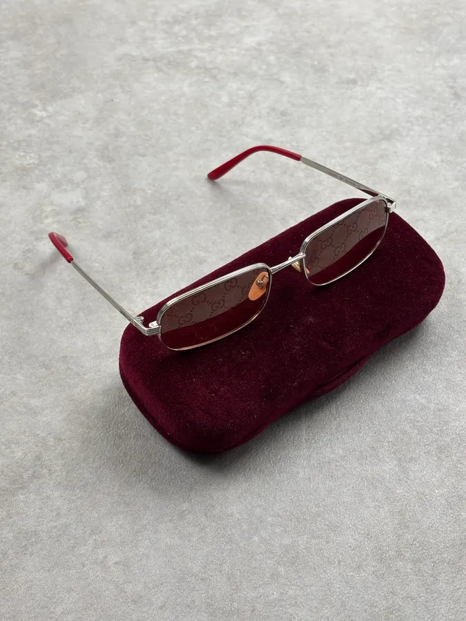 Gucci Retro Red GG Monogram Sunglasses  XbUgCia 4
