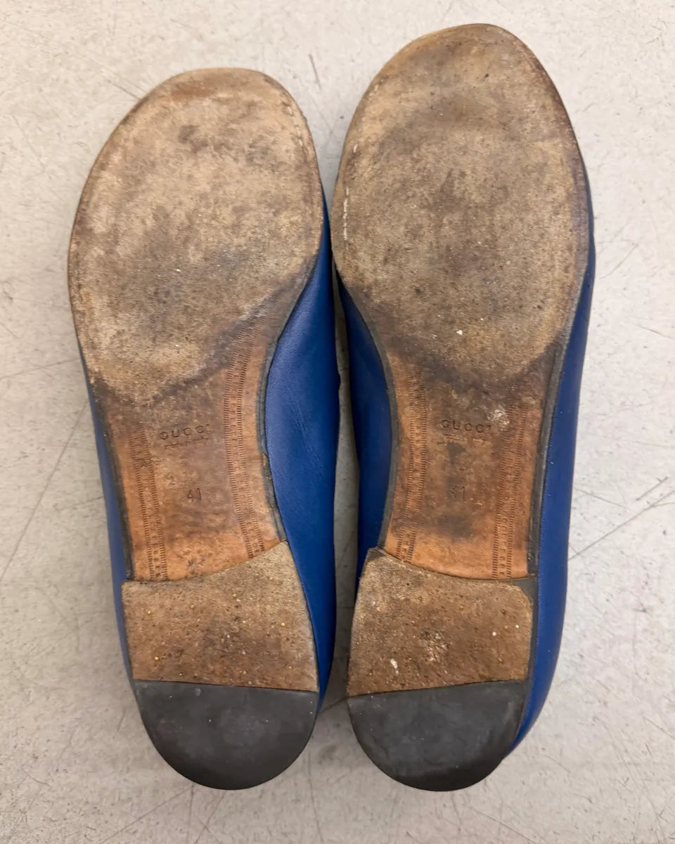 Gucci Royal Blue Leather Horsebit Jordaan Loafer Shoes akMMPkg 6