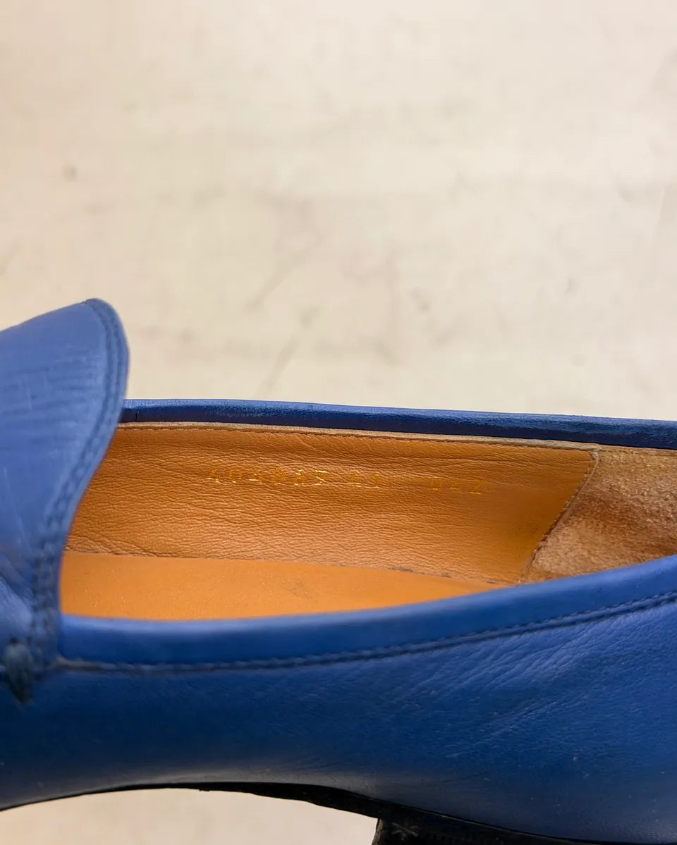 Gucci Royal Blue Leather Horsebit Jordaan Loafer Shoes akMMPkg 8