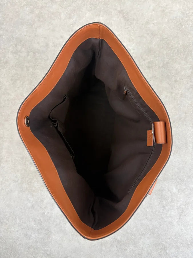 Gucci Light Camel Brown Leather Monogram Bag AfcRHQh 8
