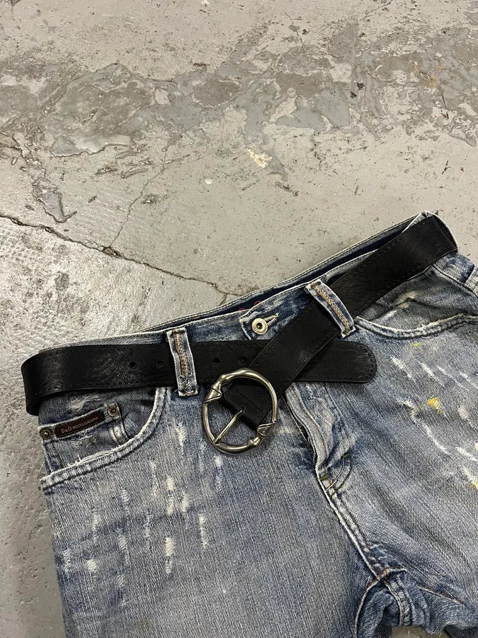 Gucci Signature Bones Buckle Black Leather Belt NxSjNbj 2