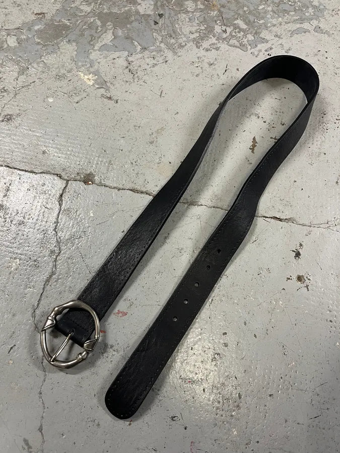 Gucci Signature Bones Buckle Black Leather Belt NxSjNbj 3