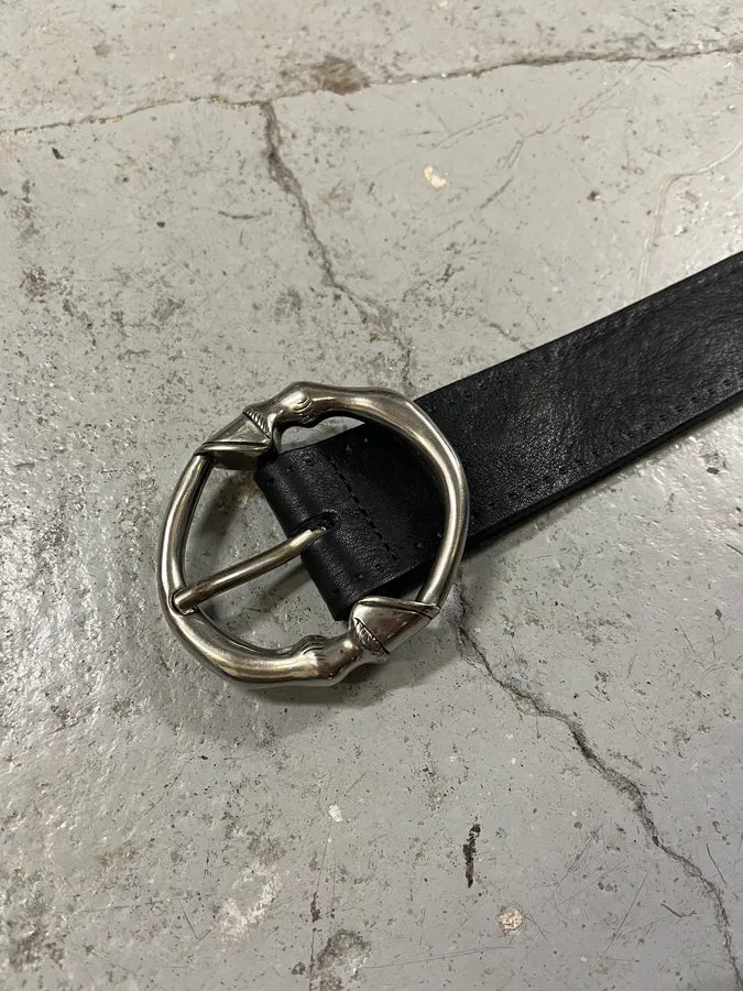 Gucci Signature Bones Buckle Black Leather Belt NxSjNbj 5