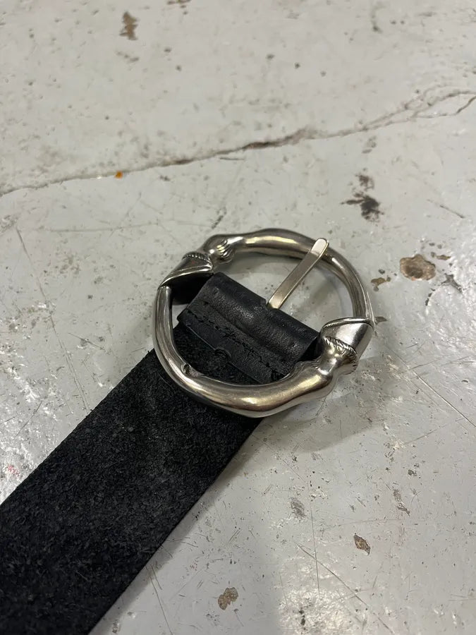 Gucci Signature Bones Buckle Black Leather Belt NxSjNbj 7