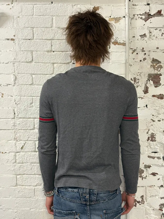 Gucci Signature Grey Longsleeve T-Shirt mokBNOf 2