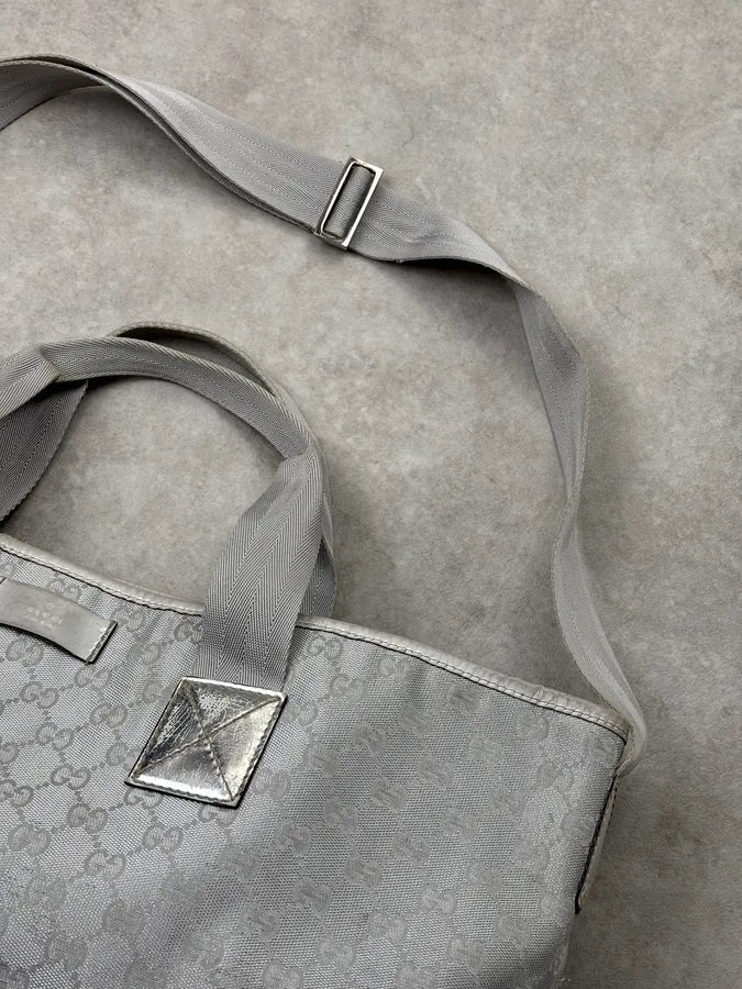 Gucci Silver GG Canvas Crystal Tote Bag VUaPXoZ 7