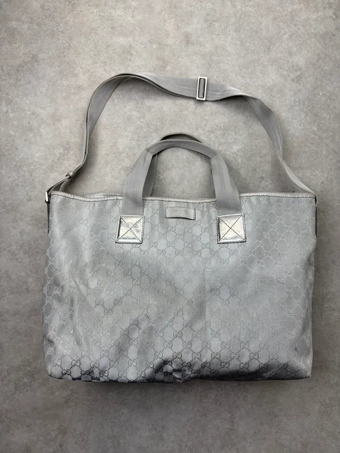 Gucci Silver GG Canvas Crystal Tote Bag VUaPXoZ 0