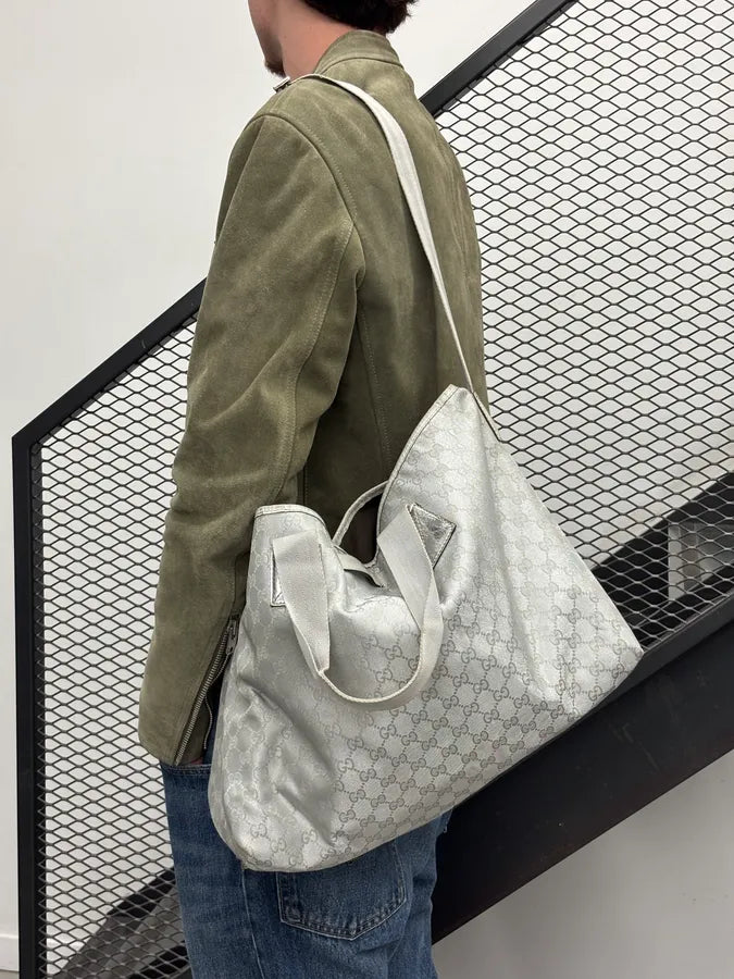 Gucci Silver GG Canvas Crystal Tote Bag VUaPXoZ 2