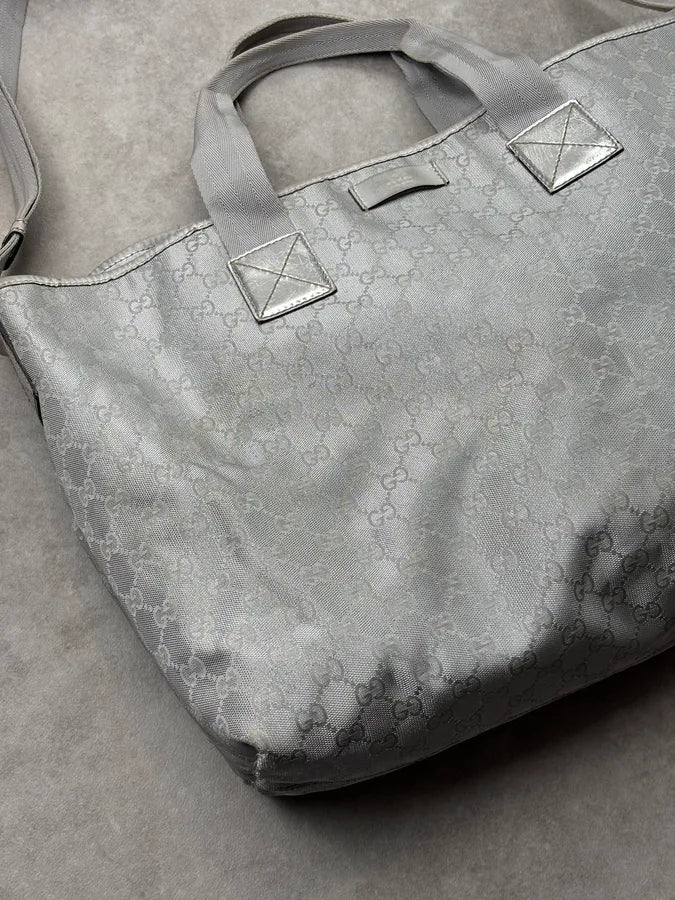 Gucci Silver GG Canvas Crystal Tote Bag VUaPXoZ 3