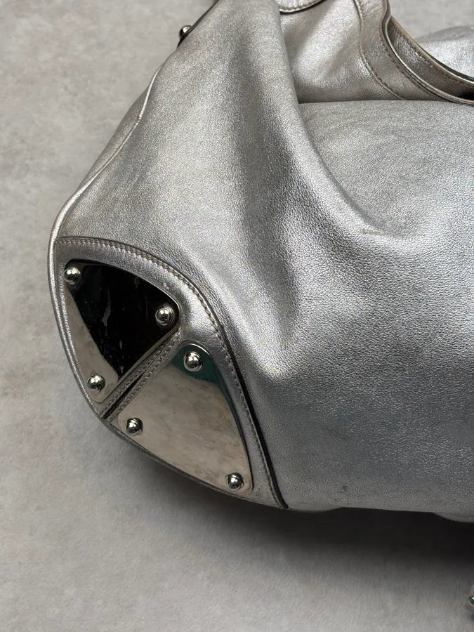 SS2008 Gucci Silver Leather Bamboo Indy Handle Bag by Frida Giannini lxvkuud 4