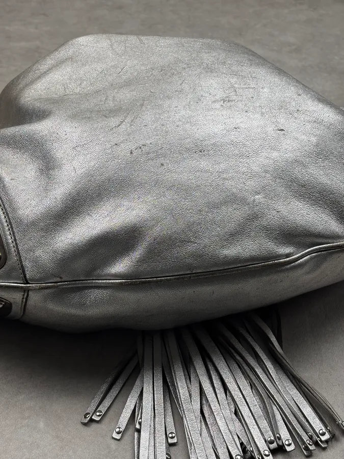 SS2008 Gucci Silver Leather Bamboo Indy Handle Bag by Frida Giannini lxvkuud 12