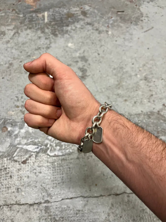 Gucci Silver Links Double Tags Bracelet pvZIcoA 4