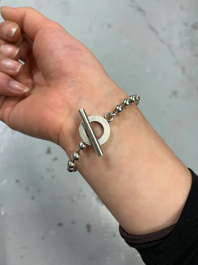 Gucci Silver Metal Ball Chain Toggle Bracelet GOnYEbp 3