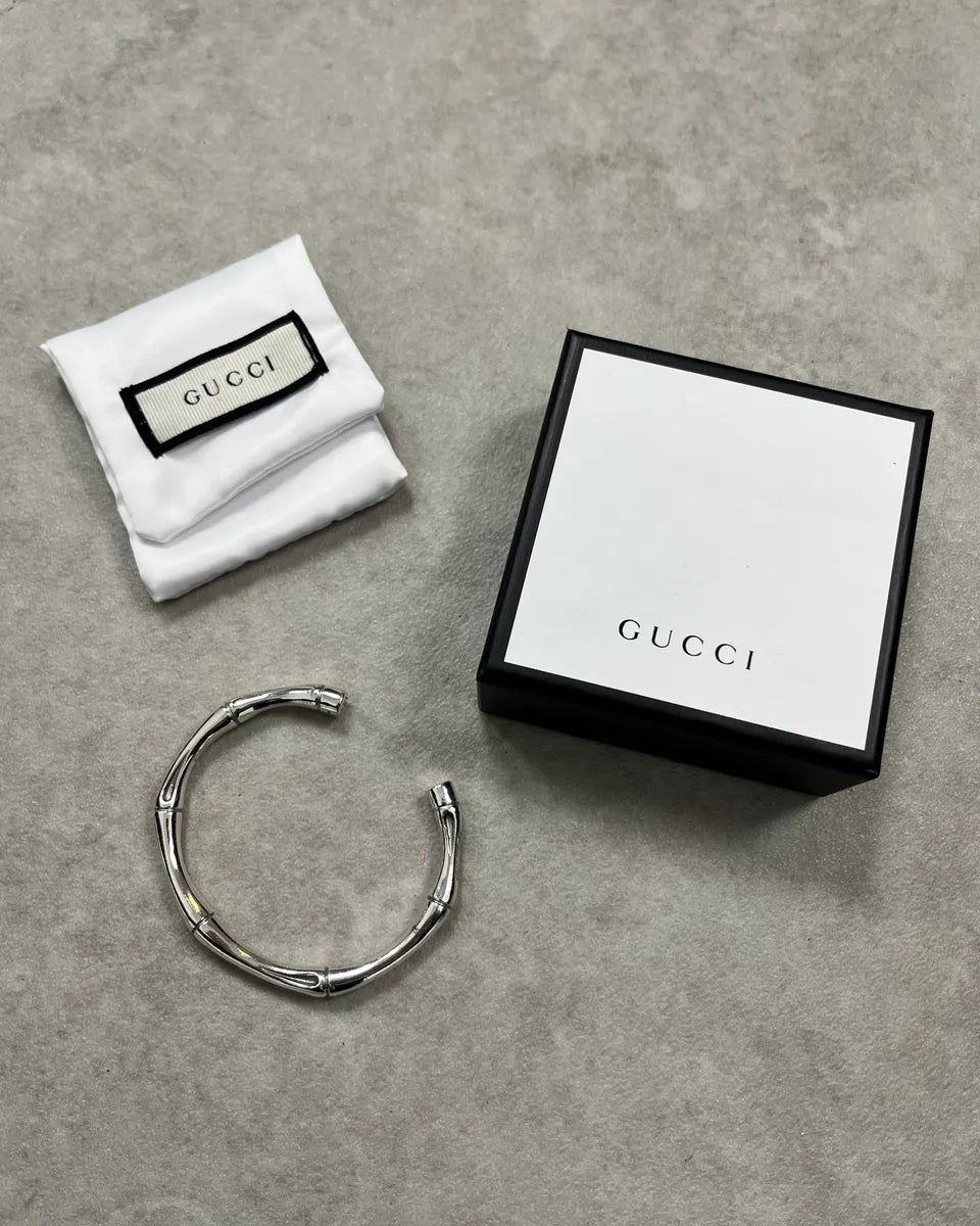 Gucci Silver Metal Bamboo Bracelet tepqjHX 0