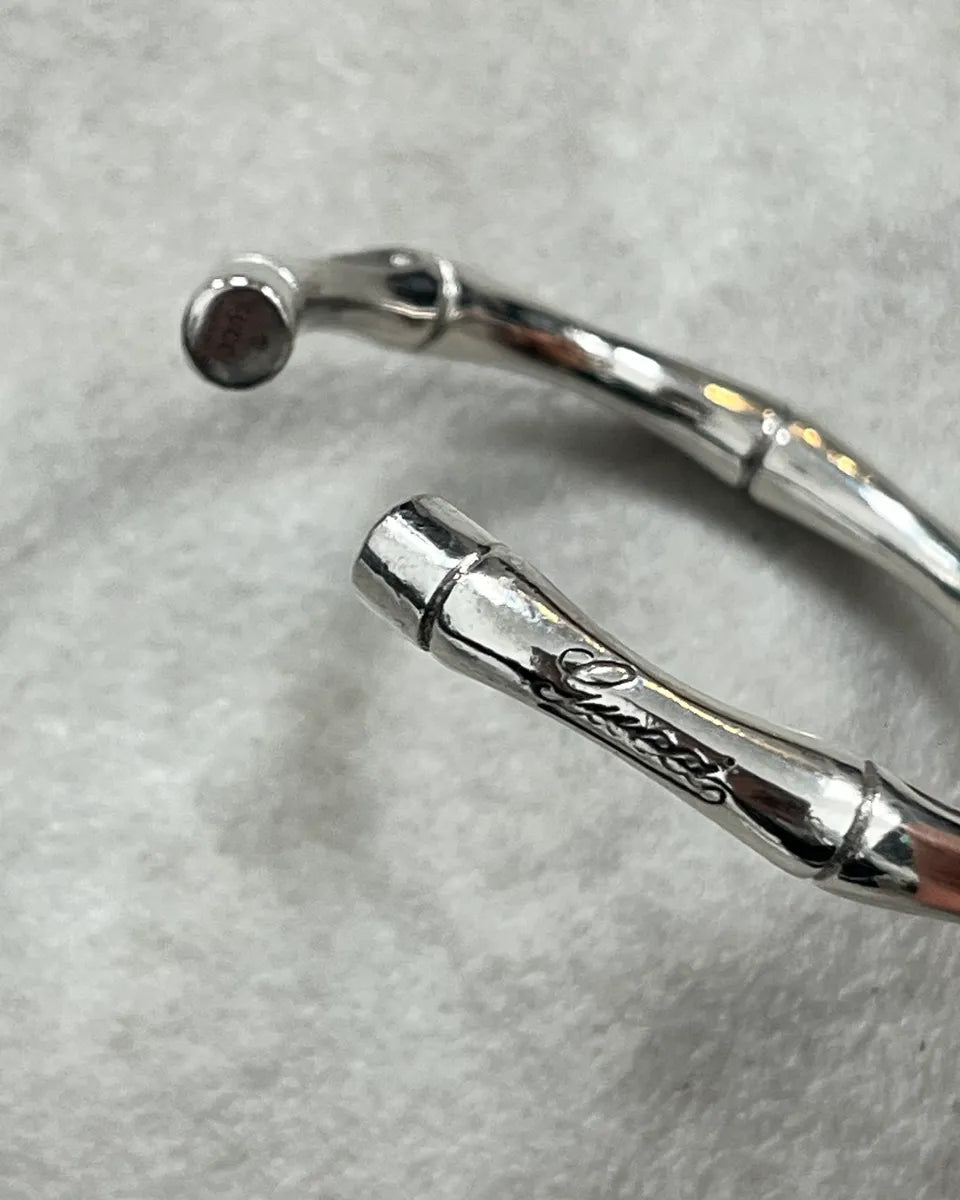 Gucci Silver Metal Bamboo Bracelet tepqjHX 4