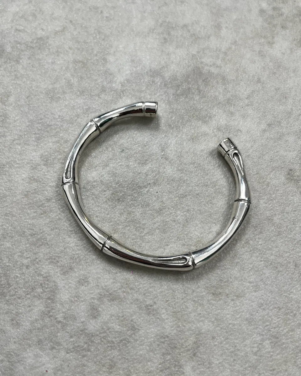 Gucci Silver Metal Bamboo Bracelet tepqjHX 5