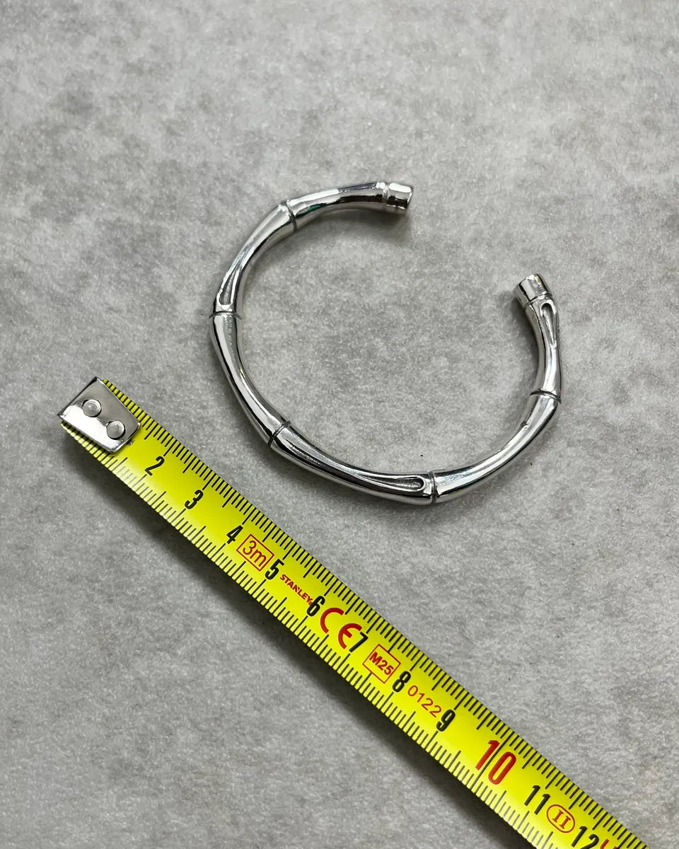 Gucci Silver Metal Bamboo Bracelet tepqjHX 6