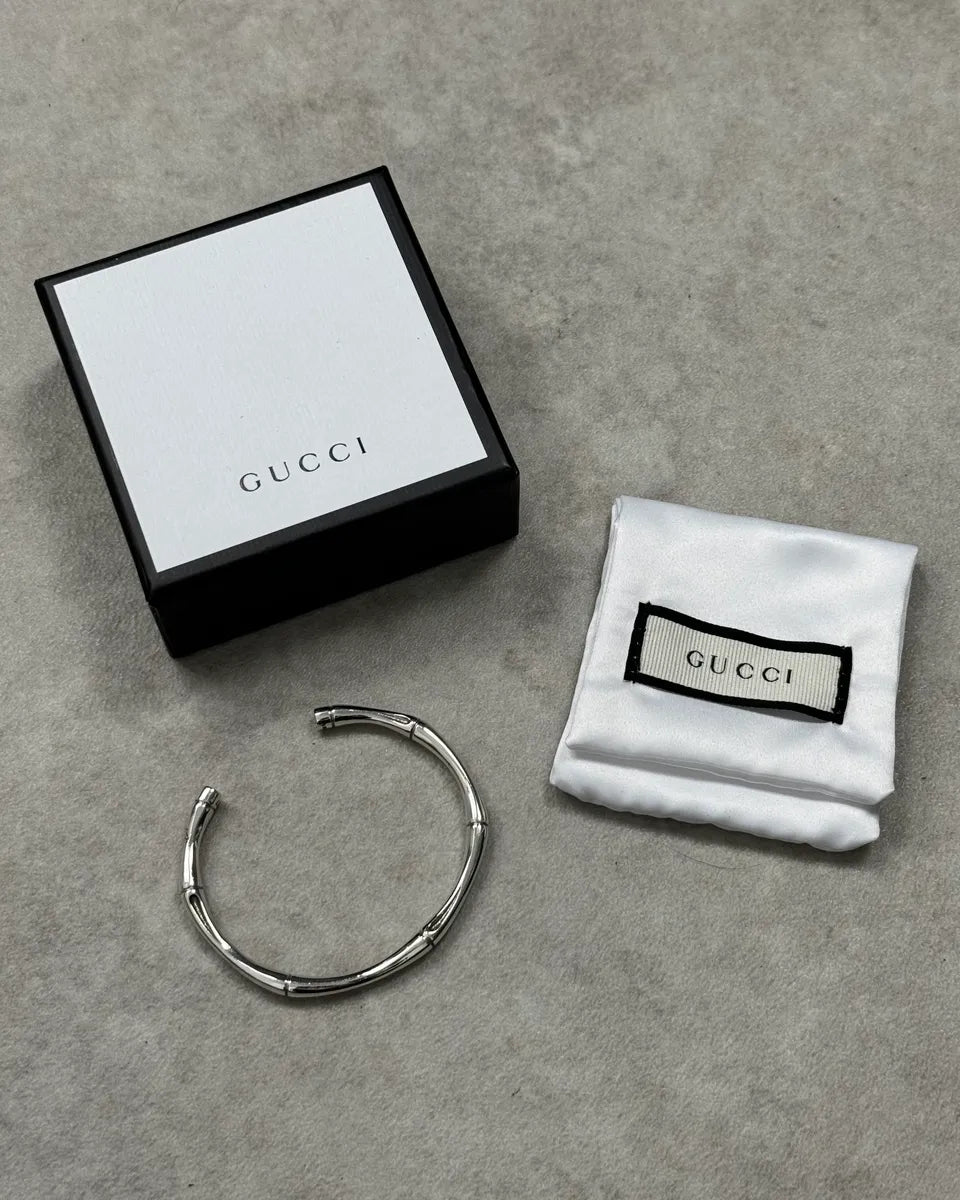 Gucci Silver Metal Bamboo Bracelet YtaFTYW 0