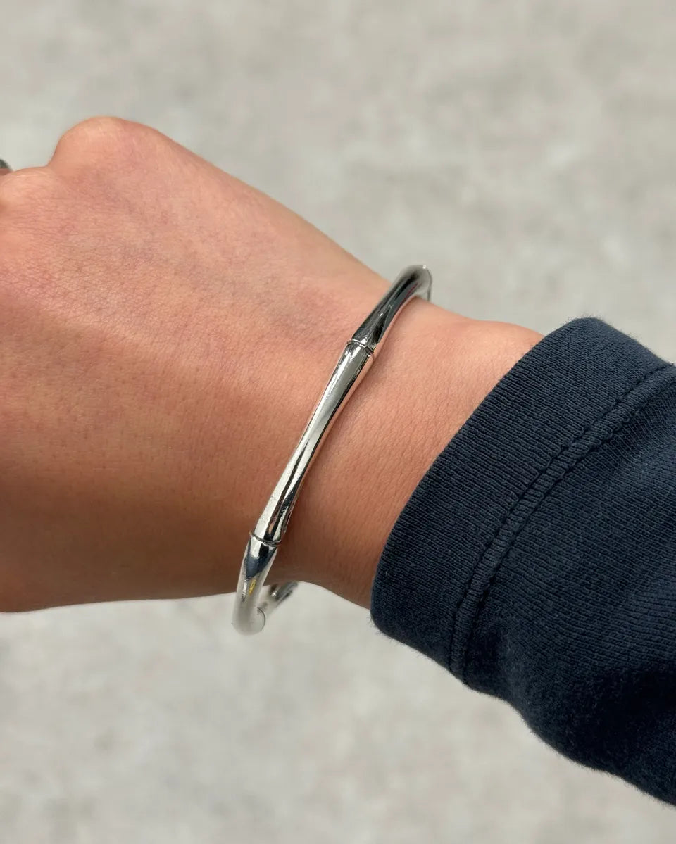 Gucci Silver Metal Bamboo Bracelet YtaFTYW 2