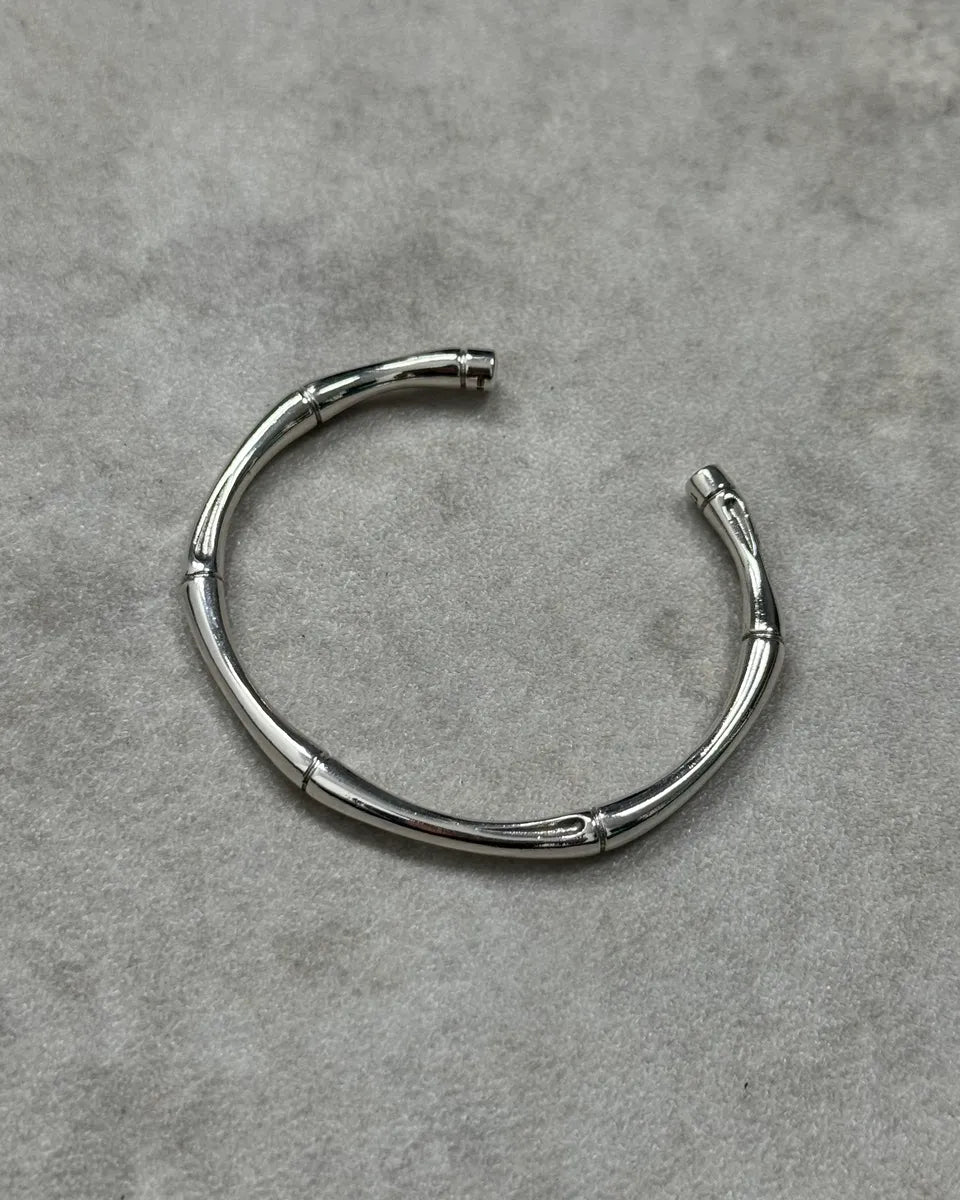 Gucci Silver Metal Bamboo Bracelet YtaFTYW 4