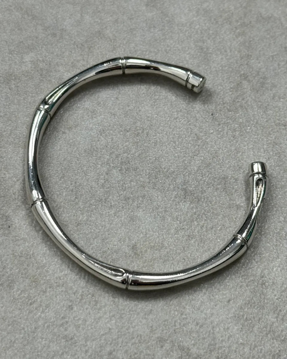 Gucci Silver Metal Bamboo Bracelet YtaFTYW 5