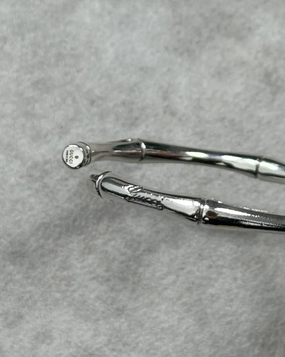 Gucci Silver Metal Bamboo Bracelet YtaFTYW 7
