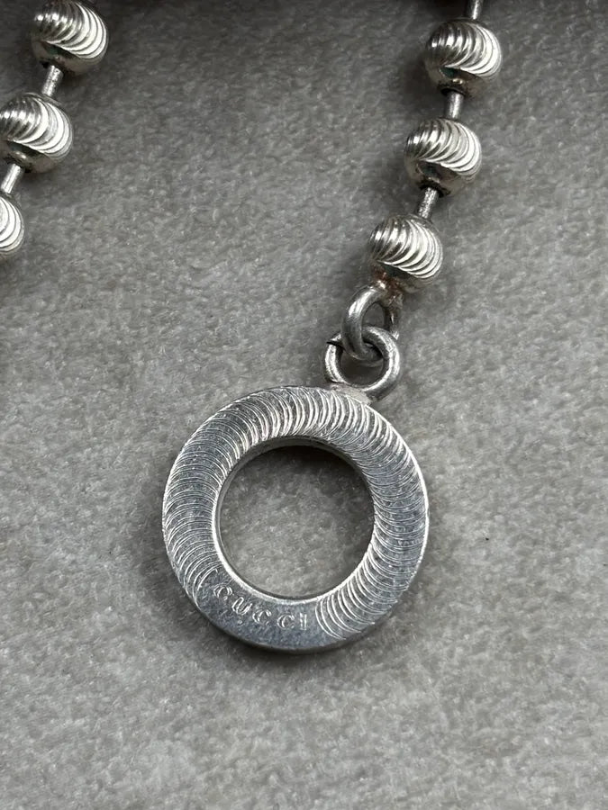 Gucci Silver Metal Beaded Bracelet adEsXHI 8
