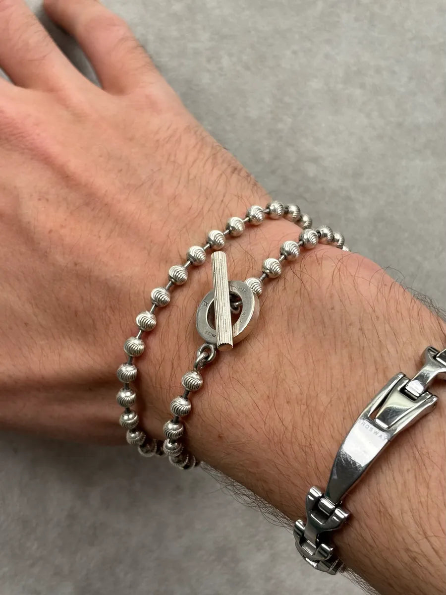 Gucci Silver Metal Beaded Bracelet adEsXHI 1