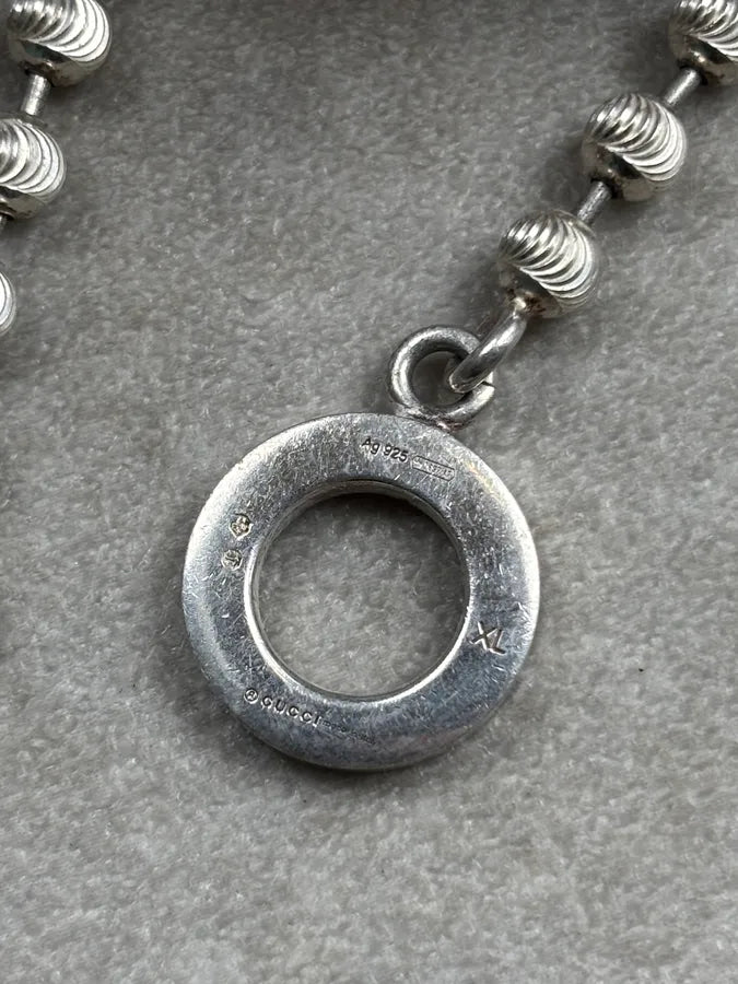 Gucci Silver Metal Beaded Bracelet adEsXHI 6
