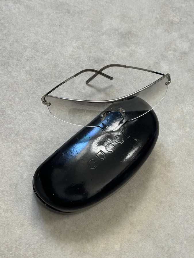 Gucci Silver Metal Clear Lens Glasses DYolkIA 2