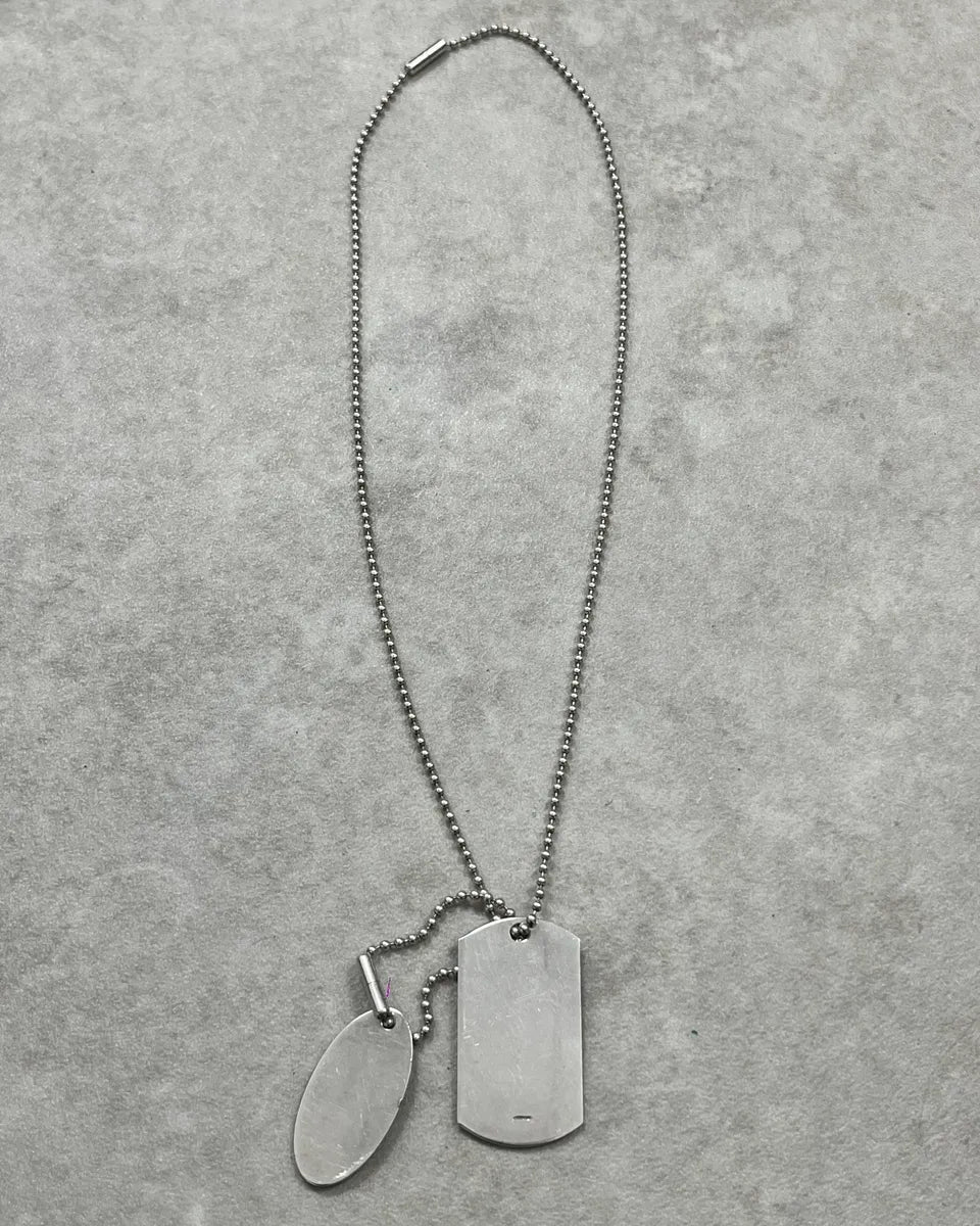 Gucci Silver Metal Dog Tag Necklace QCybZdC 5