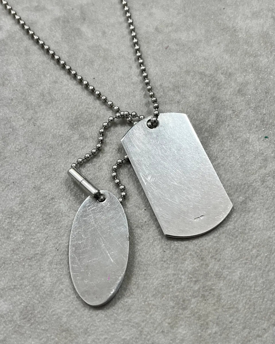 Gucci Silver Metal Dog Tag Necklace QCybZdC 6