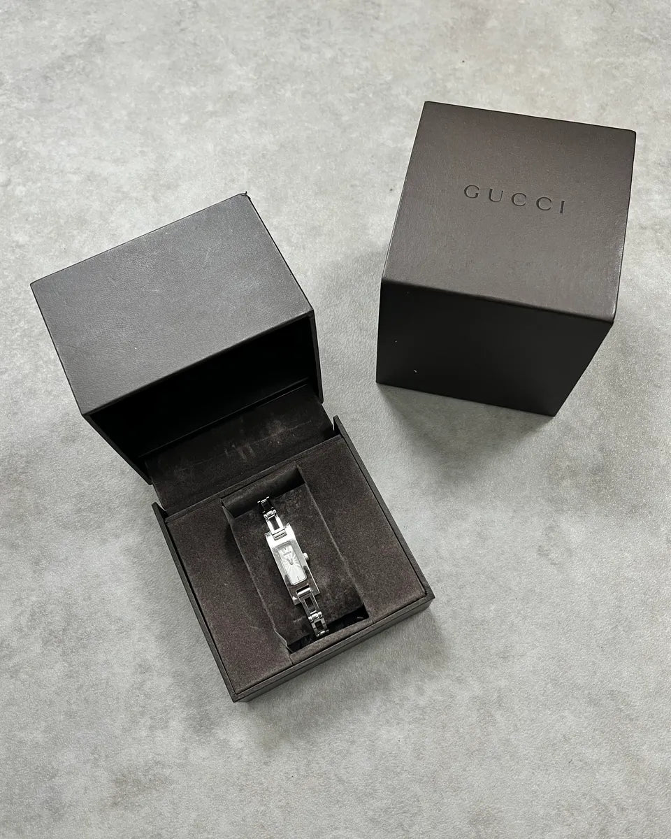 Gucci Silver Stainless Steel Mother-of-Pearl Watch KQzFcTI 1