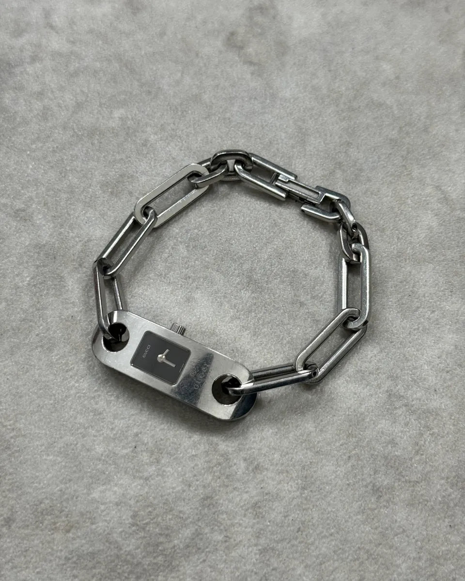 Gucci Silver Stainless Steel Rectangular Watch kRMQkVc 0