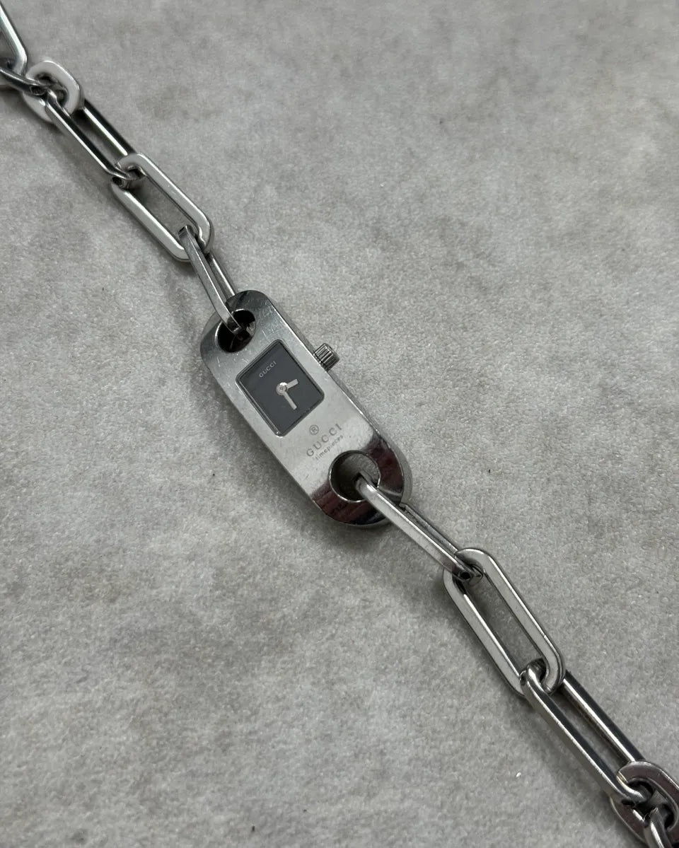 Gucci Silver Stainless Steel Rectangular Watch kRMQkVc 5