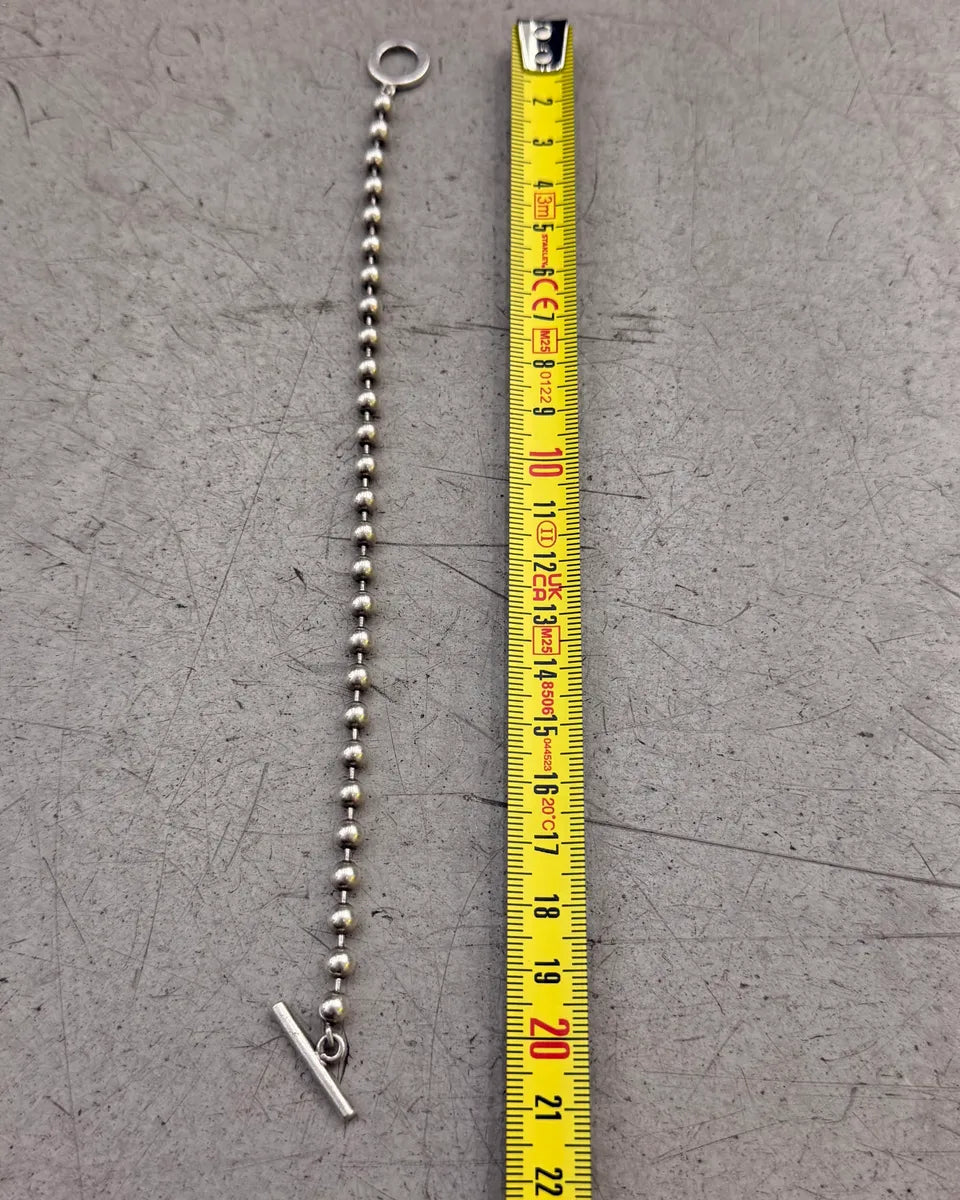 Gucci Silver Sterling Silver Beaded Anchor Chain Toggle Bracelet GdgSxuS 8
